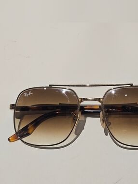 Ray-Ban 3699 001/51 56-18 Gold Tortoise Sunglasses Brown Gradient Lenses Unisex